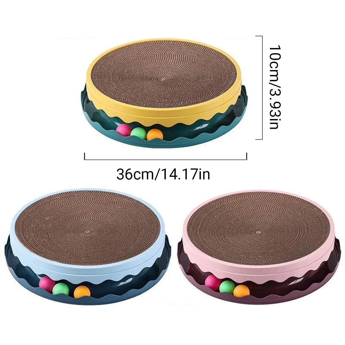 Cat Scratcher Turntable Toy Large Round Corrugated Board Nest Scratch Resistant - Pink