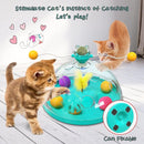 Interactive Windmill Cat Teaser Toy Treasure Box with Stick Fun Play for Pets - Green