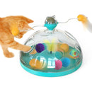 Interactive Windmill Cat Teaser Toy Treasure Box with Stick Fun Play for Pets - Green
