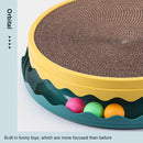 Cat Scratcher Turntable Toy Large Round Corrugated Board Nest Scratch Resistant - Yellow