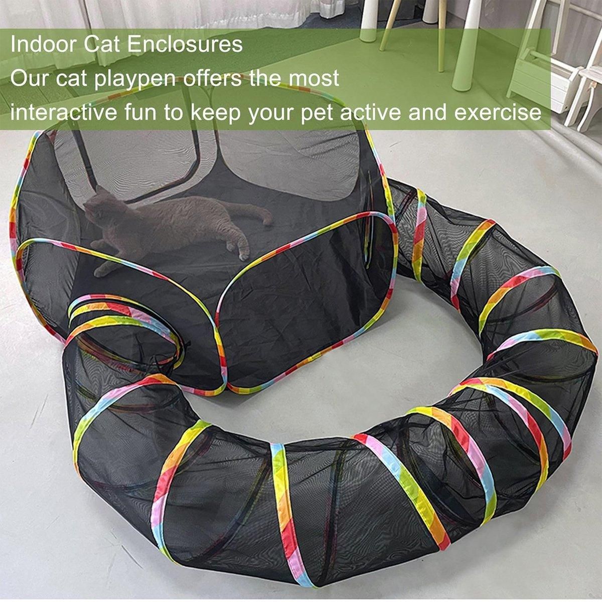 Collapsible Cat Tunnel Interactive Drill Bucket Fun Pet Toy for Cats Indoor Play