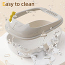 Semi Enclosed Cat Litter Box Large Detachable Washable Toilet Bedpan for Cats