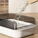 Litter Tray Box with Splash Guard and Wide Opening for Cats Open Top Design - White