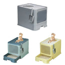 Large Fully Enclosed Cat Litter Box Cat Toilet Pet Litter Tray Odor Control - Green