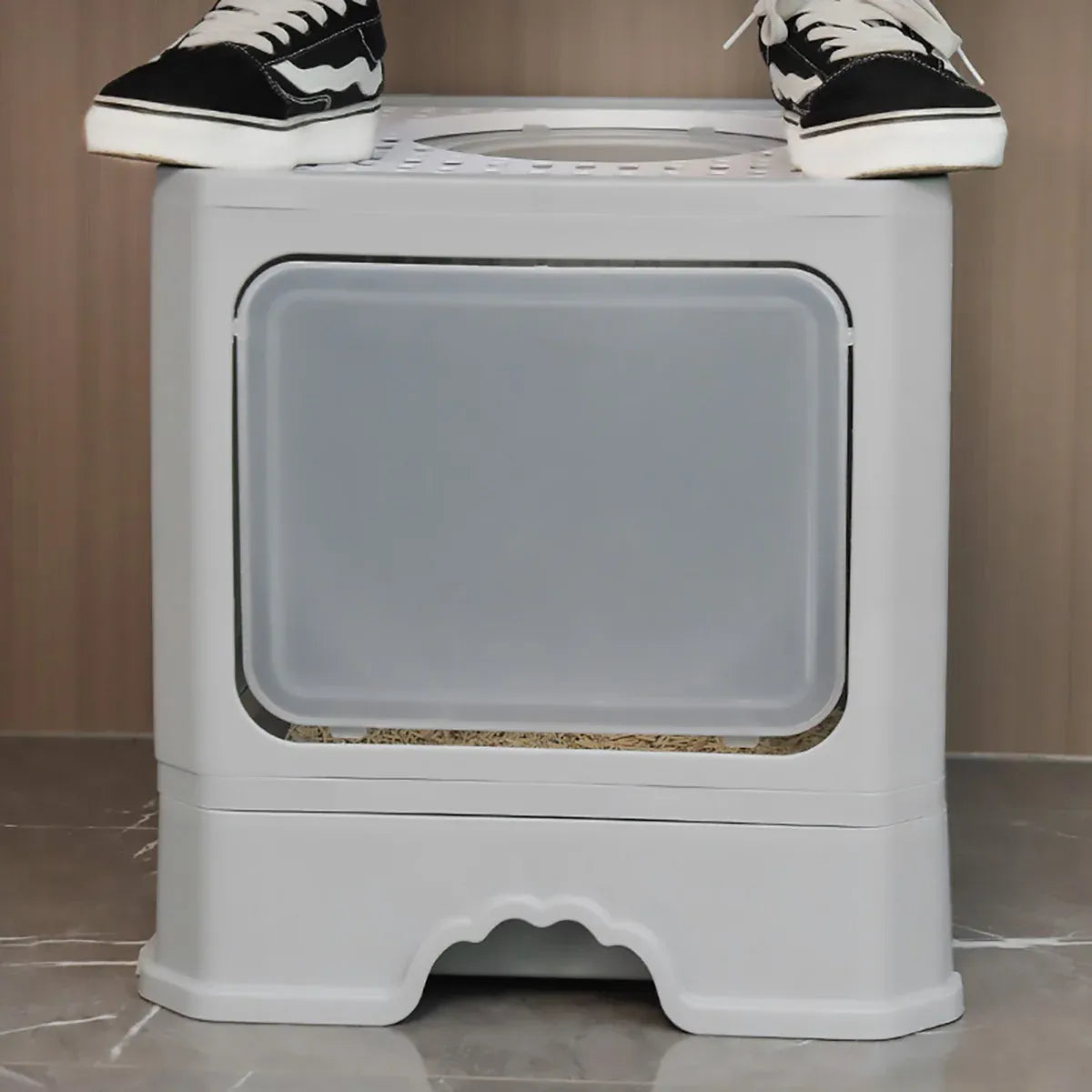 Large Fully Enclosed Cat Litter Box Cat Toilet Pet Litter Tray Odor Control - Green