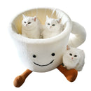 Cat Bed Coffee Cup Shape Cartoon Pet Bed Soft Nest Small Pets Sleeping Indoor