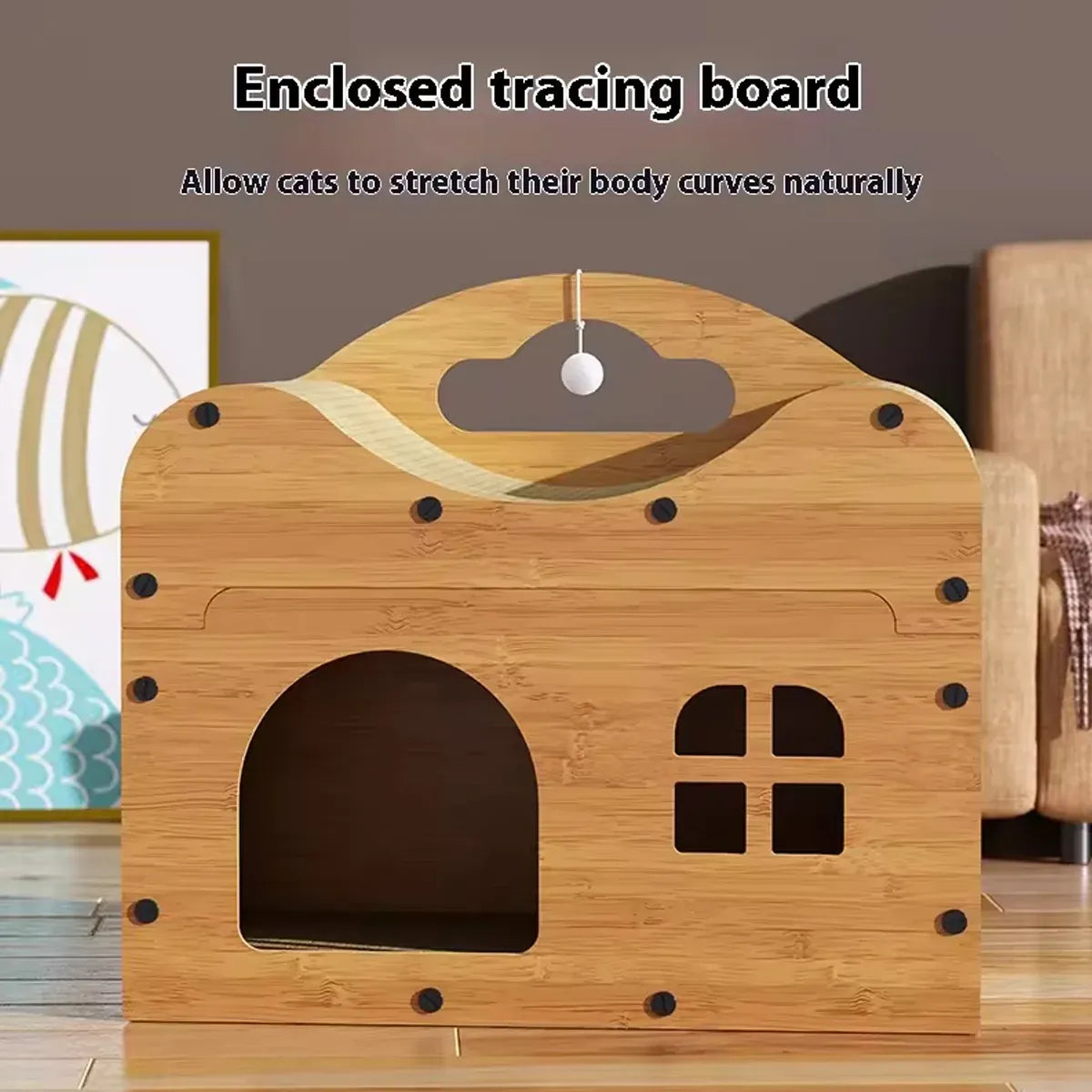 2 in 1 Cat Bed Cat Scratcher Cat House Kitten Sleeping Bed Pet Furniture Cat