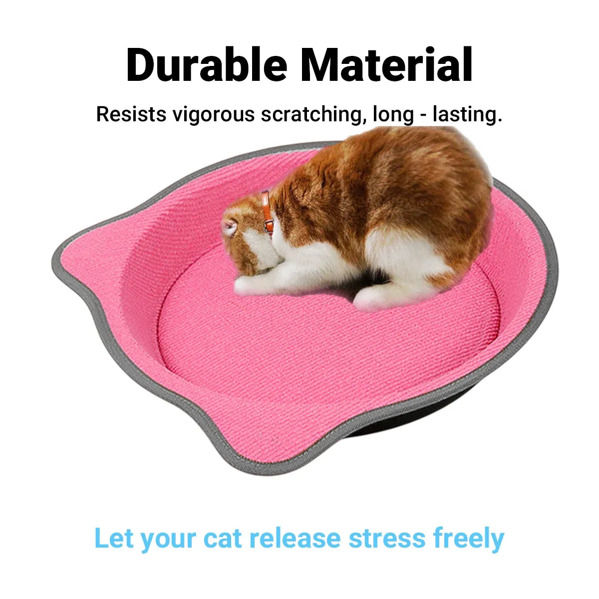 Cat Scratching Post Pad 2 in 1 PP Blanket Non Slip Indoor Kitten 38 x 38 x 5cm - Blue