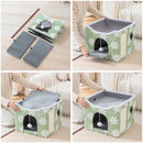Cat Bed Foldable Double Layer Upper Lower Pet House Sleeping Nest Cushion - Blue