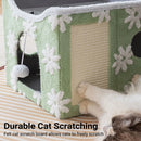 Cat Bed Foldable Double Layer Upper Lower Pet House Sleeping Nest Cushion - Blue
