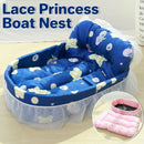 Cat Kennel Universal Cat Sleeping Nest Princess Style Lace Pet Special Kitten Cyber Red Mat - Blue