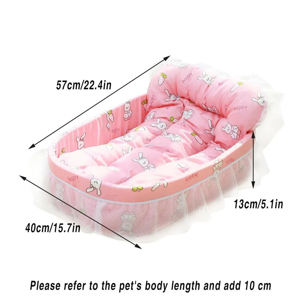 Cat Kennel Universal Cat Sleeping Nest Princess Style Lace Pet Special Kitten Cyber Red Mat - Blue