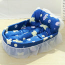 Cat Kennel Universal Cat Sleeping Nest Princess Style Lace Pet Special Kitten Cyber Red Mat - Blue
