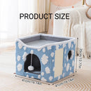 Cat Bed Foldable Double Layer Upper Lower Pet House Sleeping Nest Cushion - Green