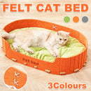 Pet Sleeping Bed Felt Cat Nest Warm Dog Bed Soft Indoor Cushion Removable Design - Green