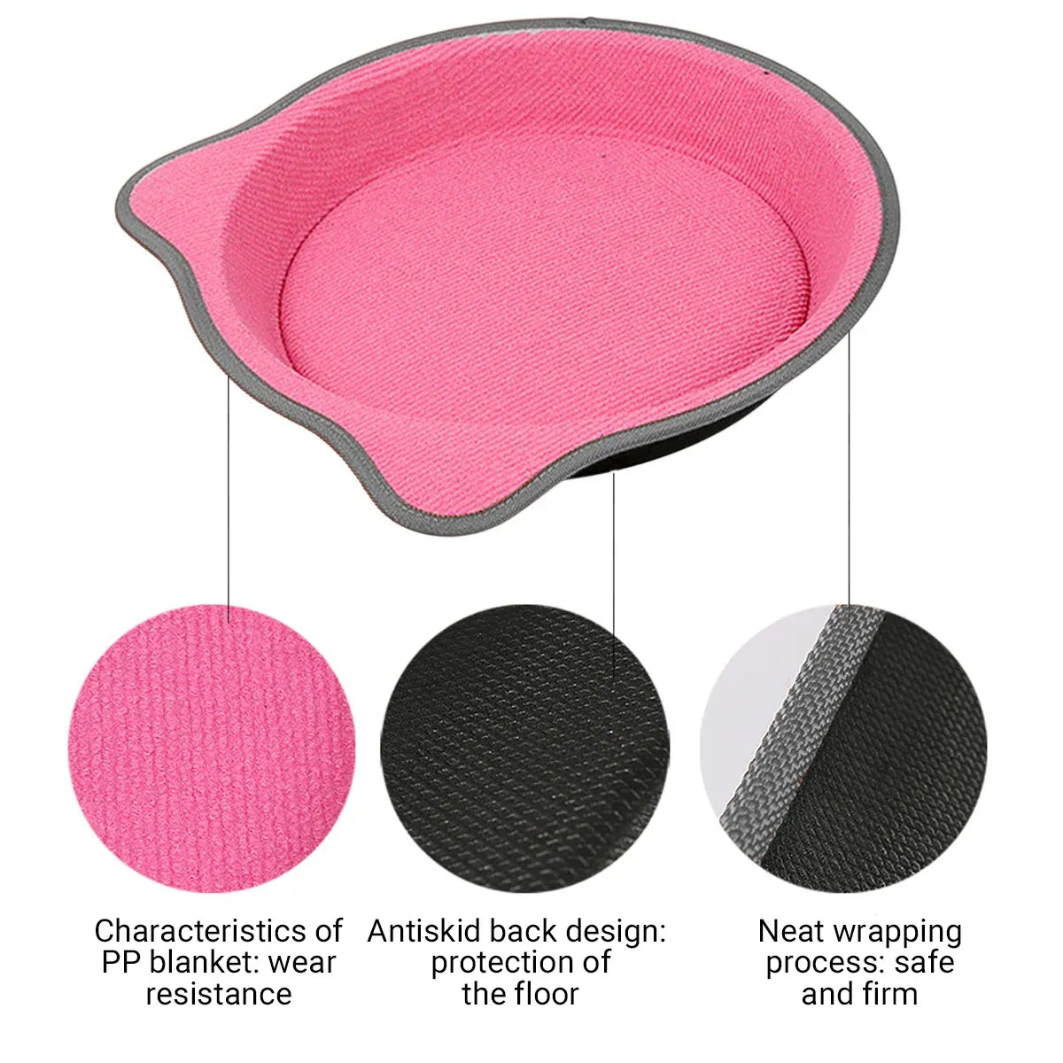 Cat Scratching Post Pad 2 in 1 PP Blanket Non Slip Indoor Kitten 38 x 38 x 5cm - Pink