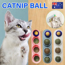 Cat Toy Catnip Ball Lick Solid Nutrition Help Digestion Wall Mount Hair Remover - Pink
