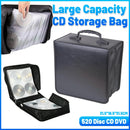 520 CD Capacity PU Leather Disc Storage Organizer Carry Case for Music DVD Media