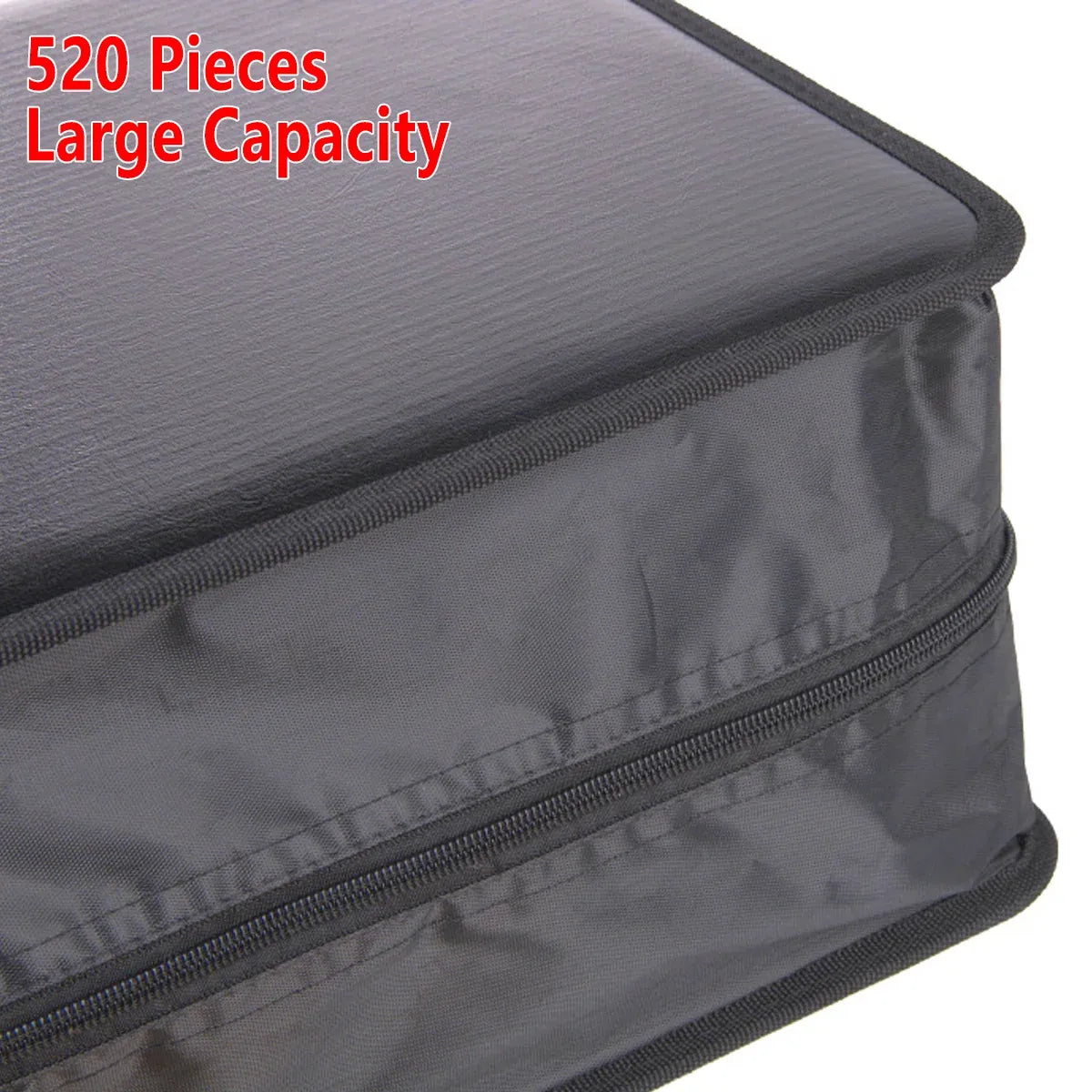520 CD Capacity PU Leather Disc Storage Organizer Carry Case for Music DVD Media
