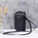 Women Pouch Bag Mobile Phone Bag Pu Leather Crossbody Purse Wallet Shoulder Bag - Navy