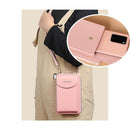 Women Pouch Bag Mobile Phone Bag Pu Leather Crossbody Purse Wallet Shoulder Bag - Light Blue