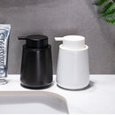400ML Ceramic Stoneware Soap Dispenser Modern Design Lotion Pump Manual Bathroom - White