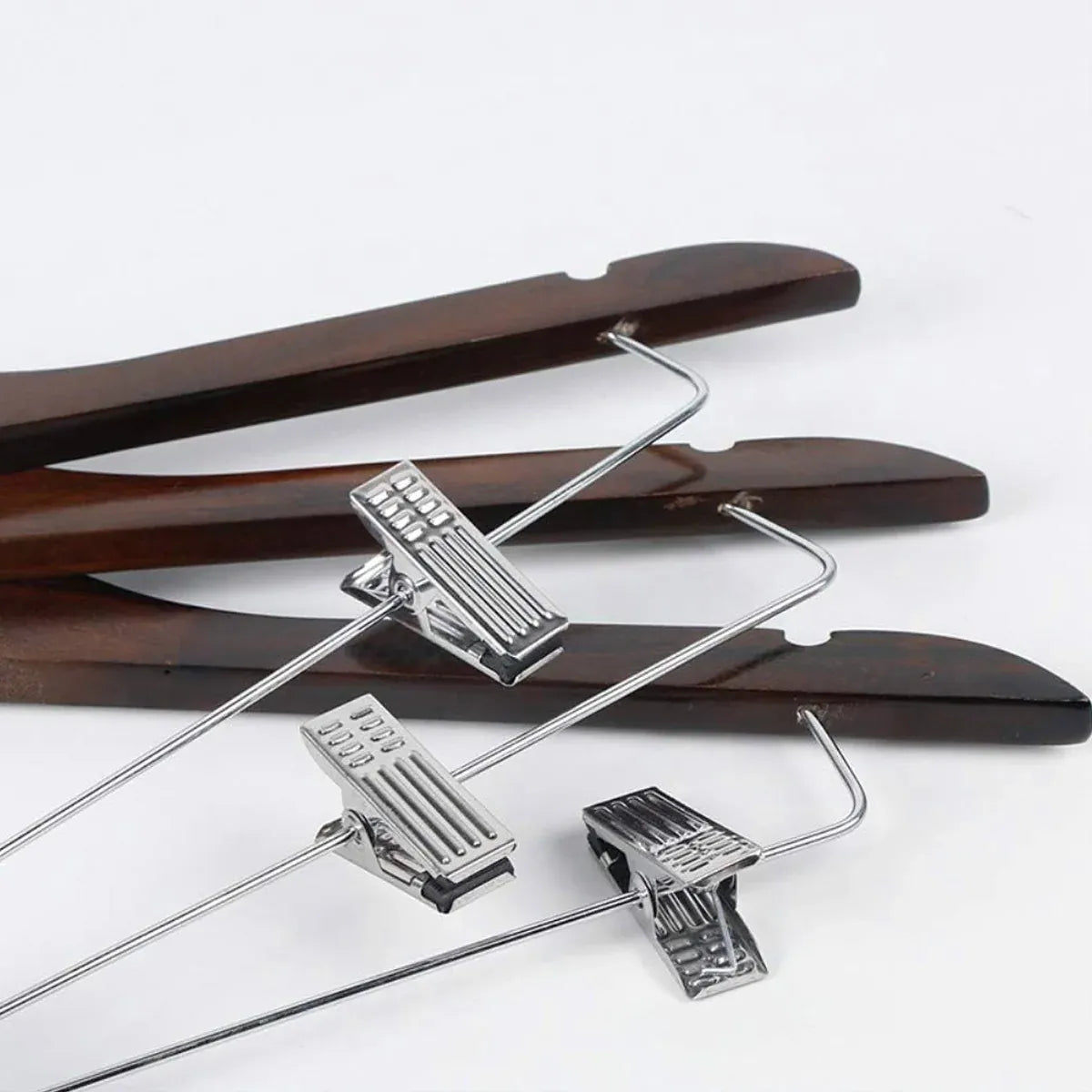 Solid Wood Coat Hanger Non Slip Thickened Clothes Strap Clip For Guest Room