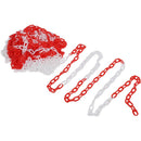 Plastic Warning Barrier Chain 25m Red White - Temporary Construction Use