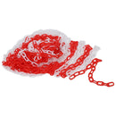 Plastic Warning Barrier Chain 25m Red White - Temporary Construction Use