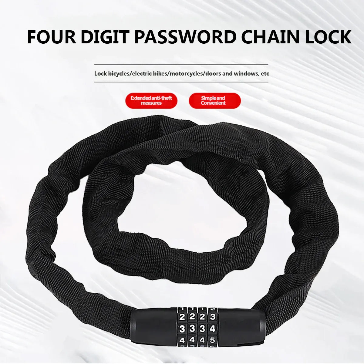 Heavy Duty Chain Lock Motorcycle Bicycle Security Anti Theft Lock For Bike