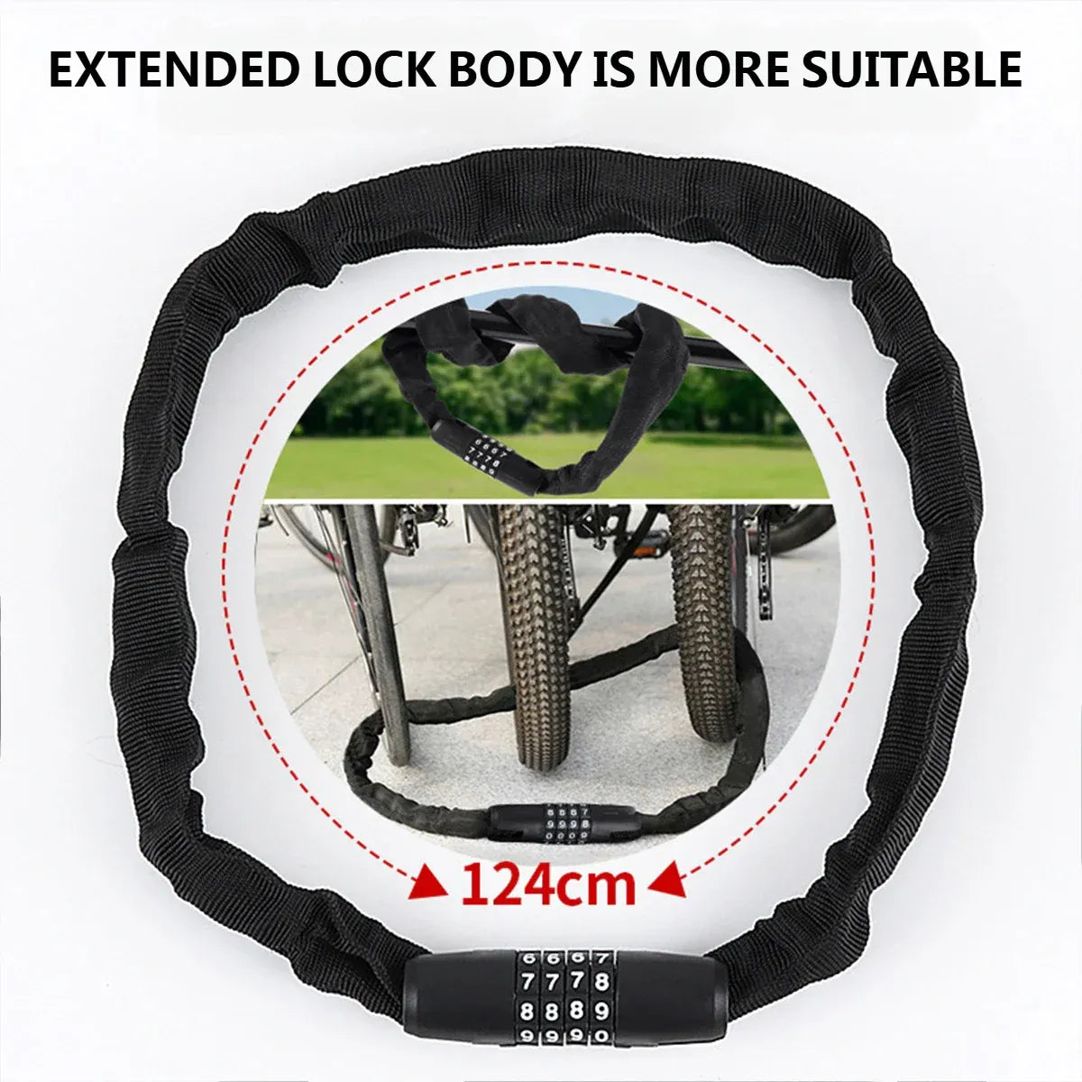 Heavy Duty Chain Lock Motorcycle Bicycle Security Anti Theft Lock For Bike