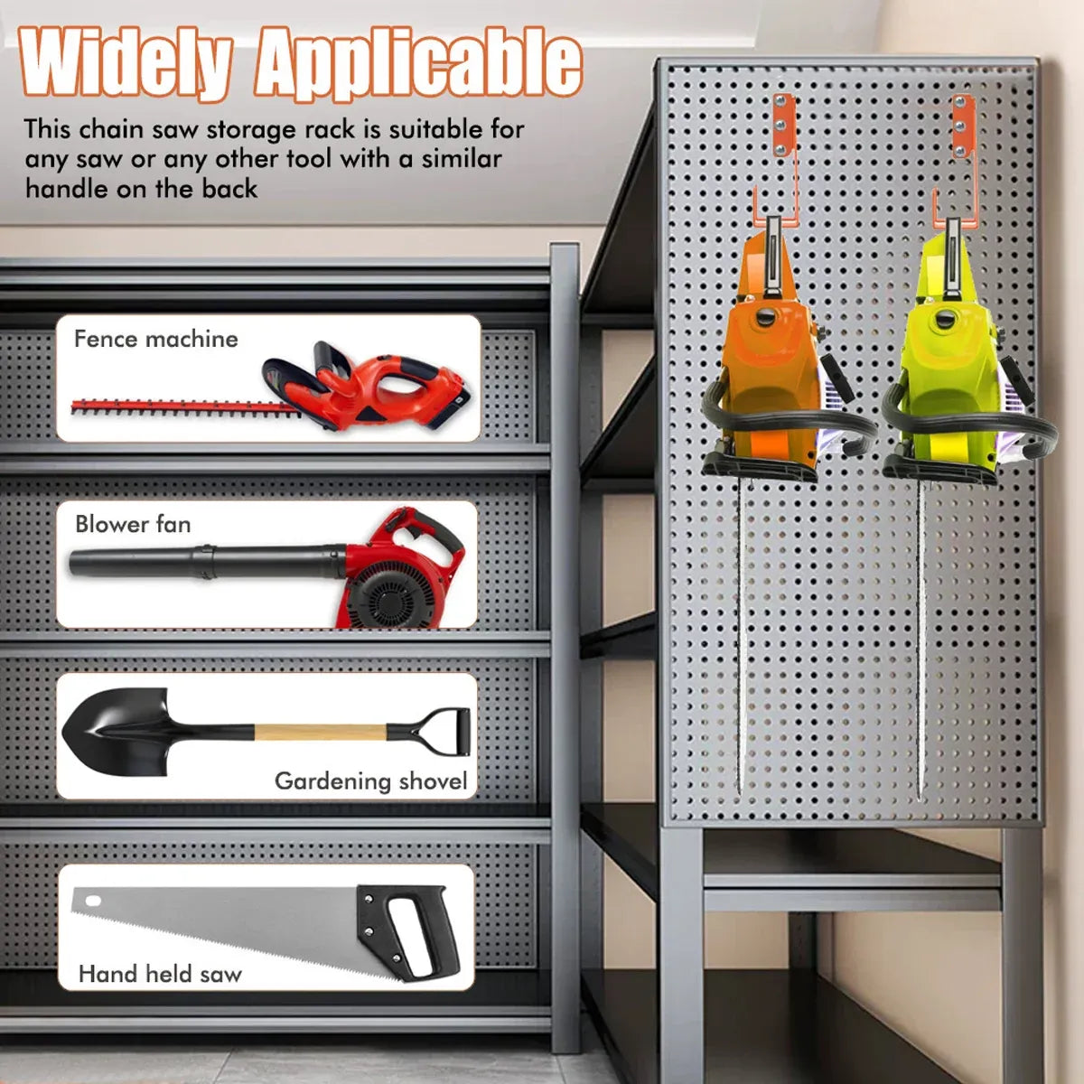 2PCS Heavy Duty Wall Hook Tool Hanger Bracket for Power Equipment Storage Use