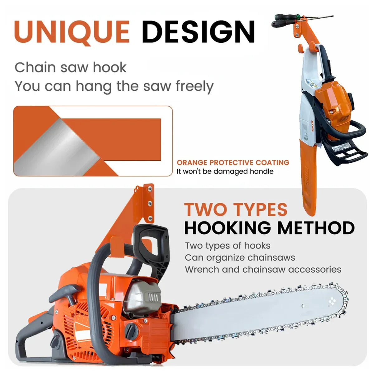 2PCS Heavy Duty Wall Hook Tool Hanger Bracket for Power Equipment Storage Use
