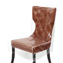 Elastic PVC Dining Chair Cushion Cover Universal Seat Protector with Backrest