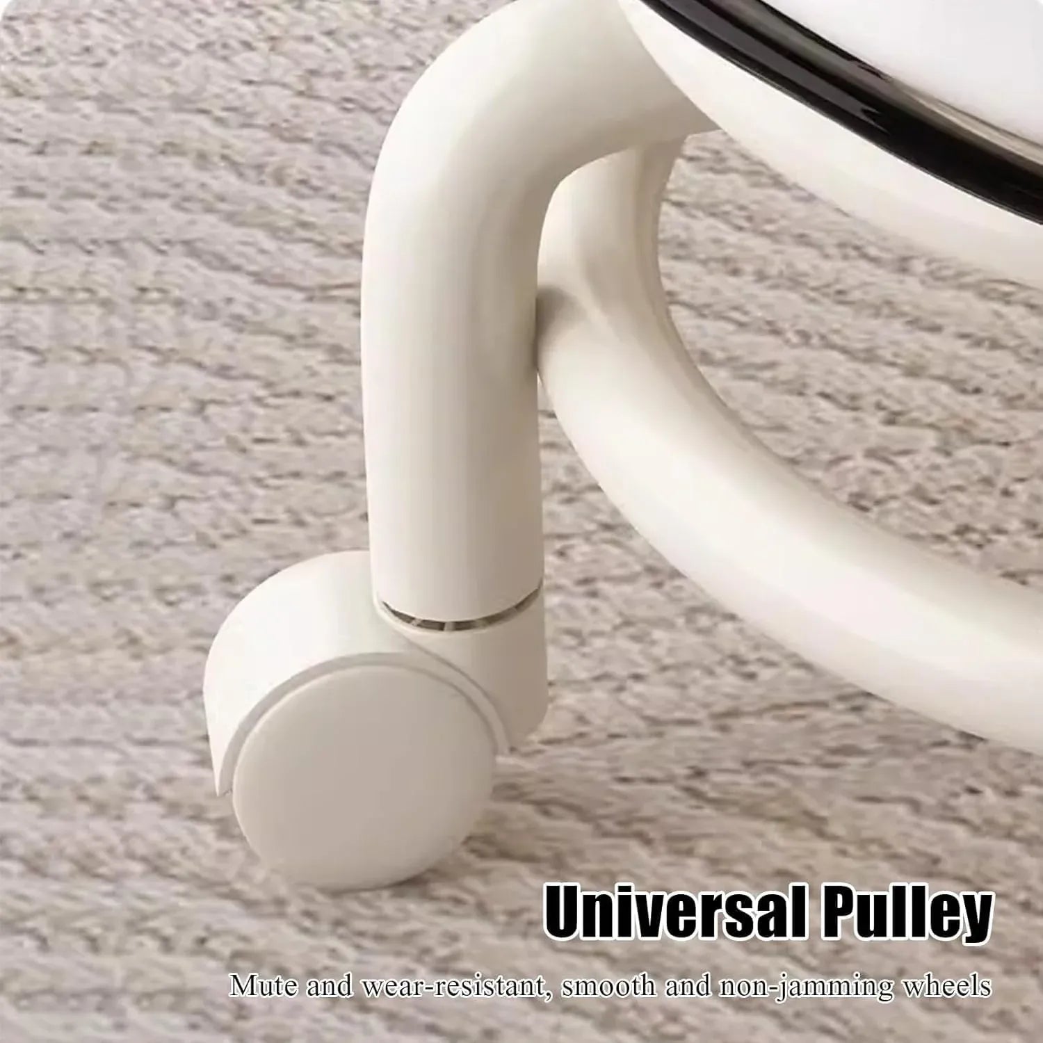 Stool with Universal Wheels Pulley Short Stool with Backrest Comfortable Seat - Grey