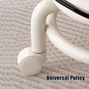 Stool with Universal Wheels Pulley Short Stool with Backrest Comfortable Seat - Grey