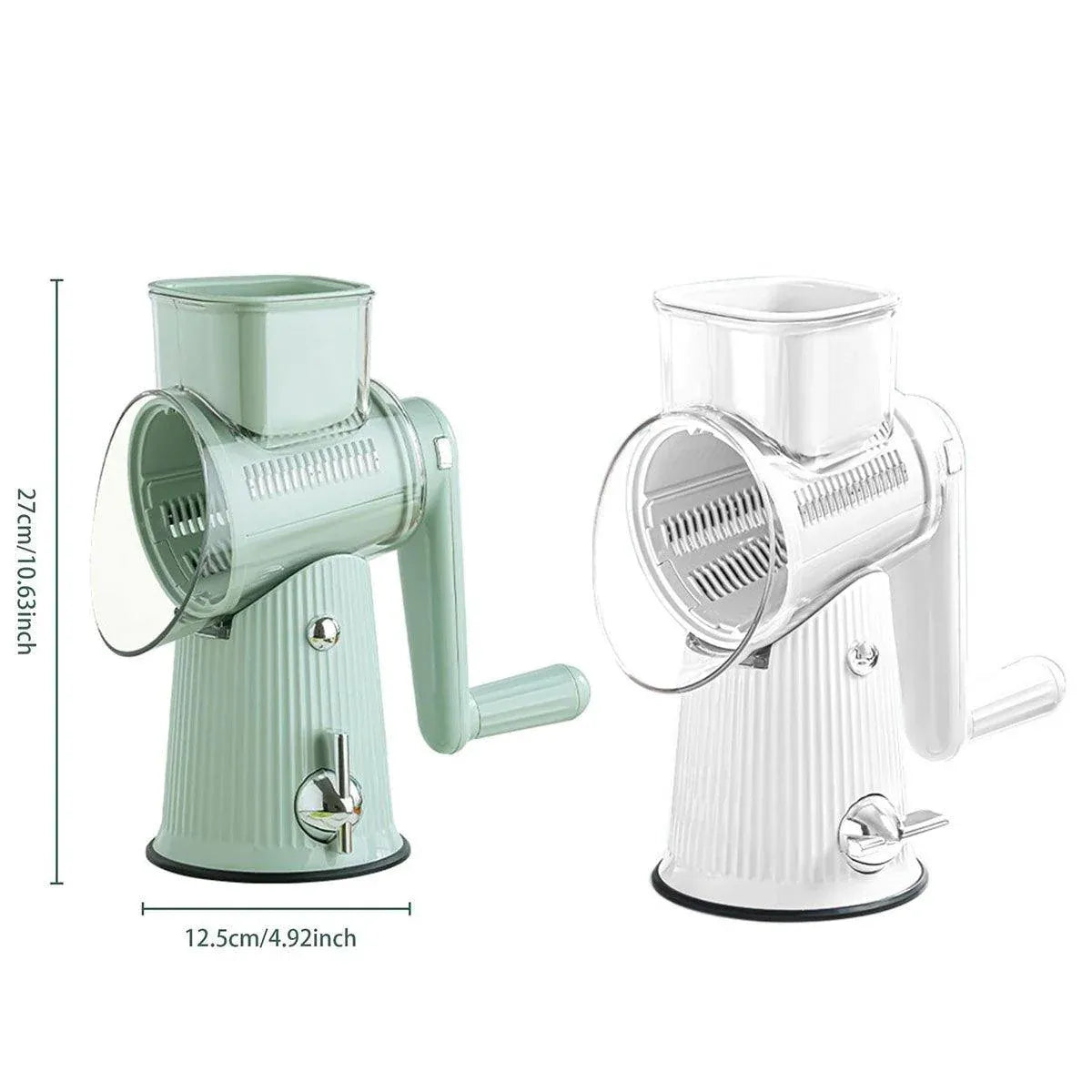 Multifunctional Vegetable Cutter Drum Slicer Kitchen Hand Cranked Grater Tool - Green