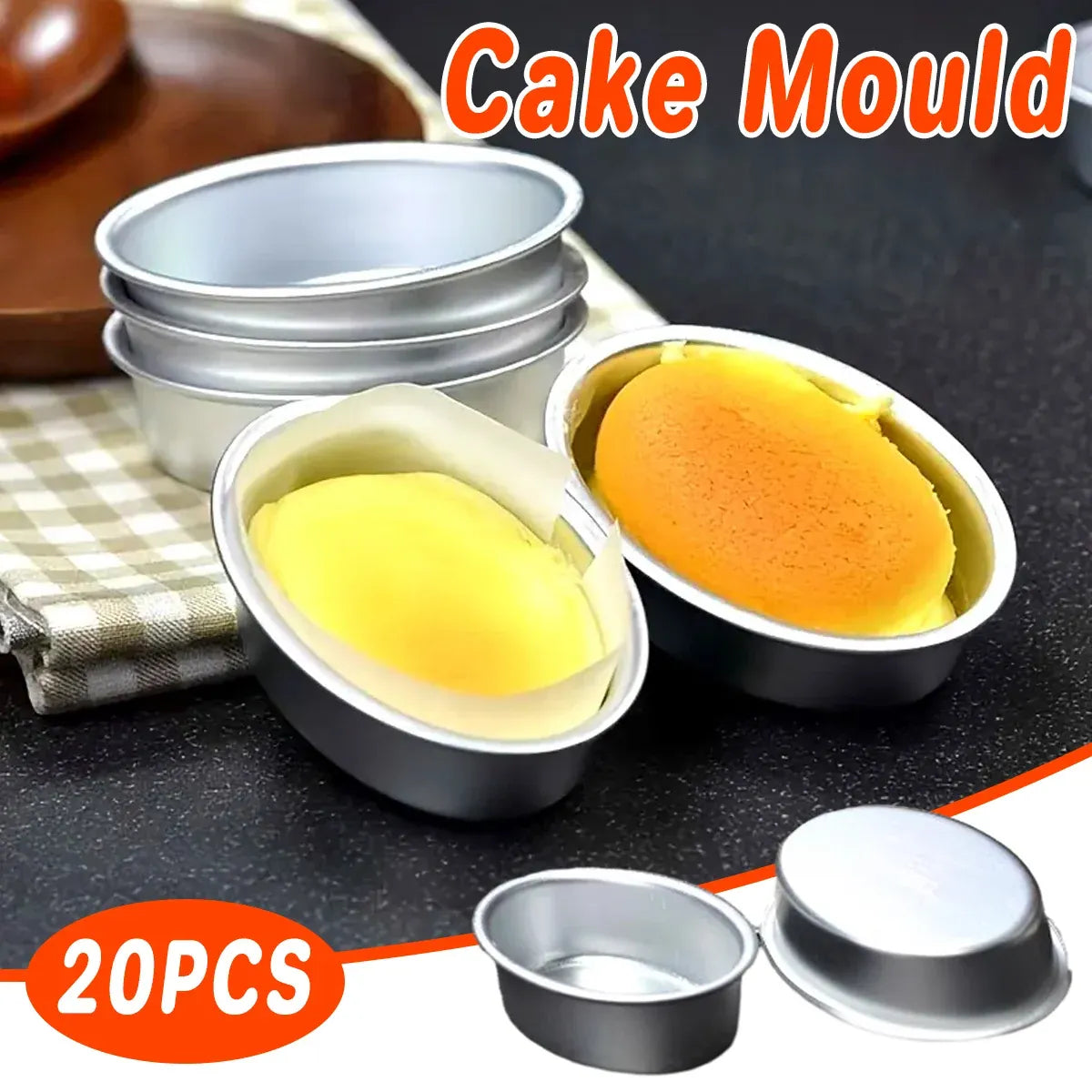 20pcs Oval Cheesecake Mold Non Stick Baking Tray for Pastry Cake Dessert Making