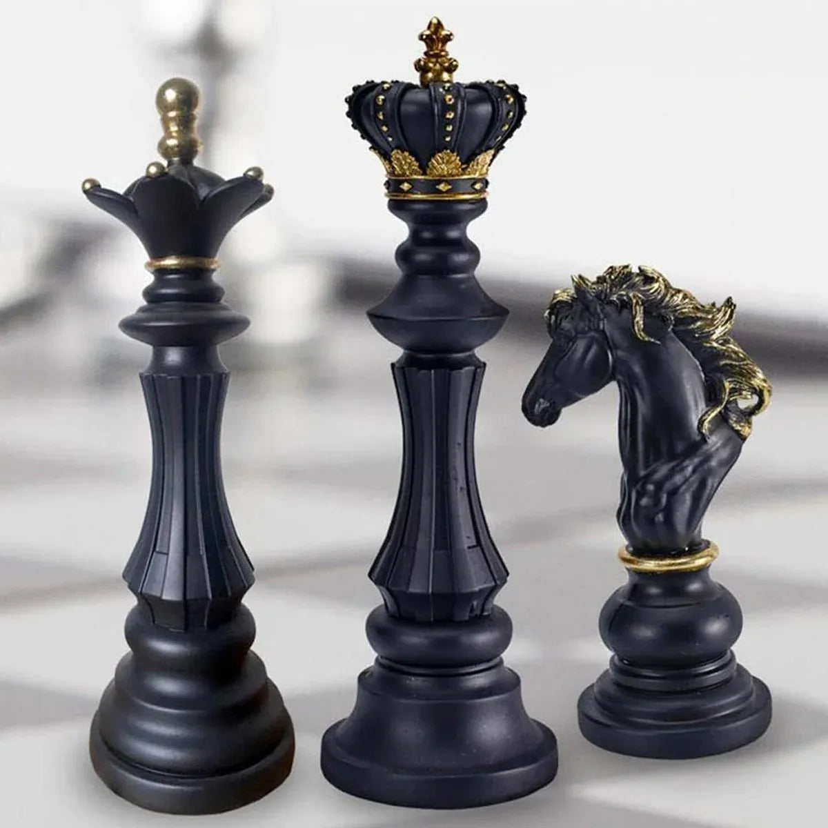 3PCS Chess Table Decoration Ornament for Home Office Desk Decorative Art Craft