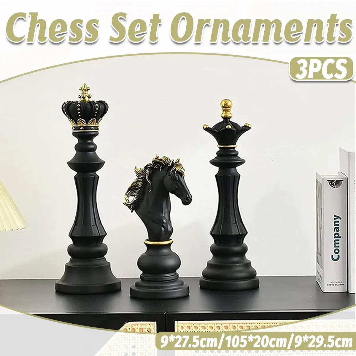 3PCS Chess Table Decoration Ornament for Home Office Desk Decorative Art Craft
