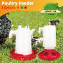 Chicken Feeder Waterer Set Poultry Kettle With Feed Bucket Farm Coop Feeding Use - Green