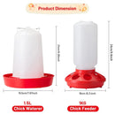 Chicken Feeder Waterer Set Poultry Kettle With Feed Bucket Farm Coop Feeding Use - Green