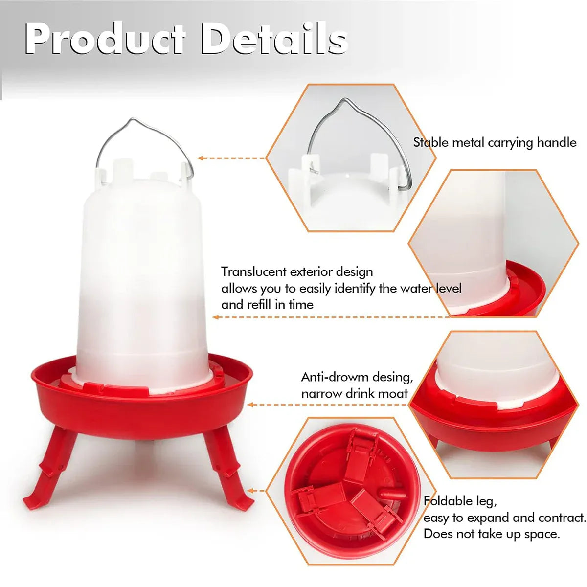 Chicken Feeder Waterer Set Poultry Kettle With Feed Bucket Farm Coop Feeding Use - Green
