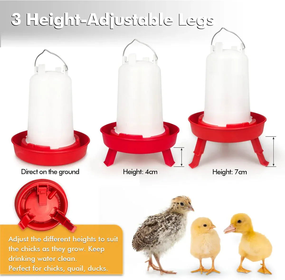 Chicken Feeder Waterer Set Poultry Kettle With Feed Bucket Farm Coop Feeding Use - Green