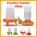 Chicken Feeder Waterer Set Poultry Kettle With Feed Bucket Farm Coop Feeding Use - Green