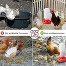 Chicken Feeder Waterer Set Poultry Kettle With Feed Bucket Farm Coop Feeding Use - Orange