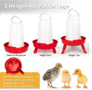 Chicken Feeder Waterer Set Poultry Kettle With Feed Bucket Farm Coop Feeding Use - Orange