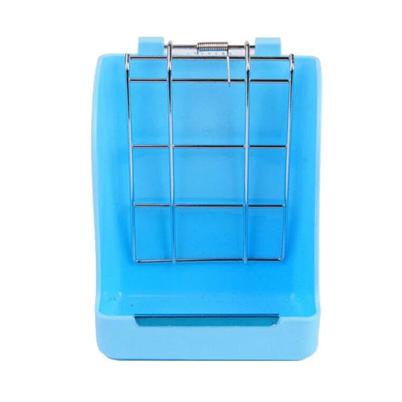 Pet Rabbit Hay Feeder Small Animal Hamster Pig Less Wast Hay Rack Corner Plastic - Blue