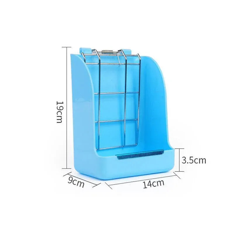 Pet Rabbit Hay Feeder Small Animal Hamster Pig Less Wast Hay Rack Corner Plastic - Blue