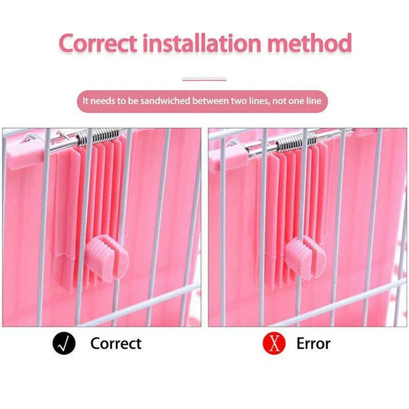 Pet Rabbit Hay Feeder Small Animal Hamster Pig Less Wast Hay Rack Corner Plastic - Pink
